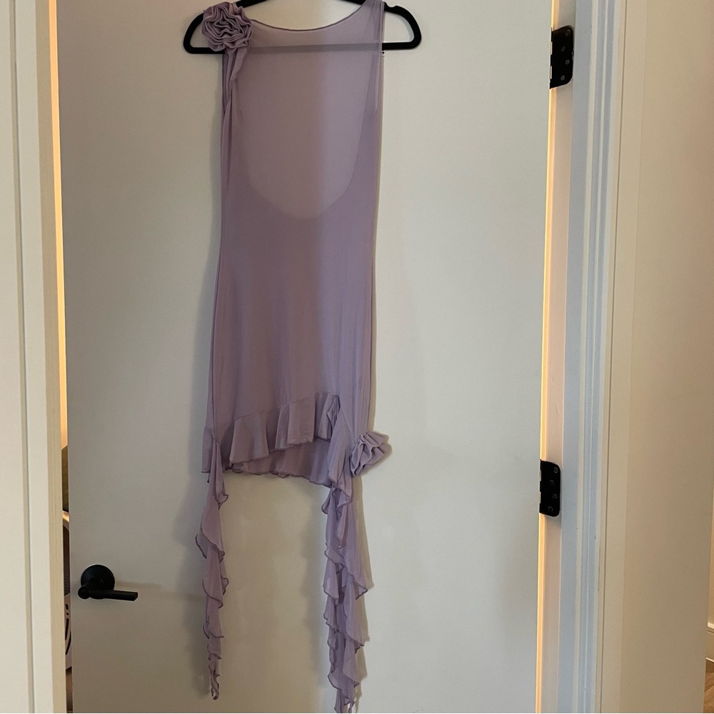 NWT MICAS purple sheer dress
